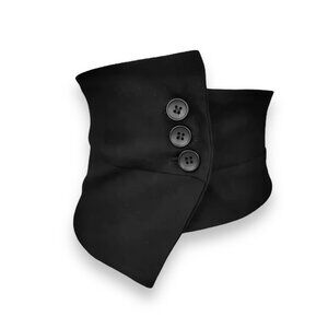 Black Button Up High Waist Wide Statement Corset Belt - NEW